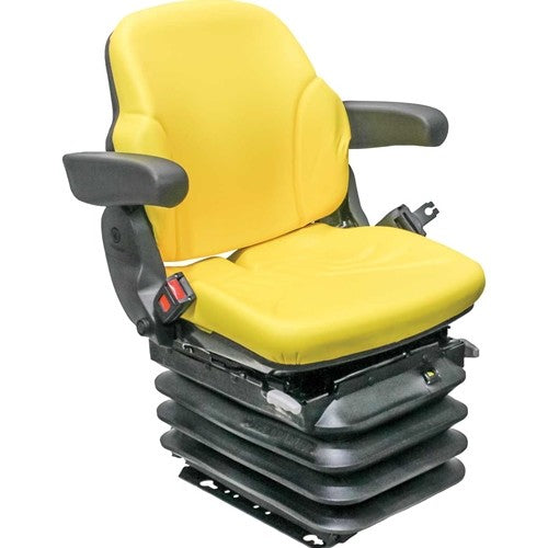 John Deere 5E, 5M, 6D, 6E Series & Utility Tractor Replacement Seat & Air Suspension - Fits Various Models - Yellow Vinyl