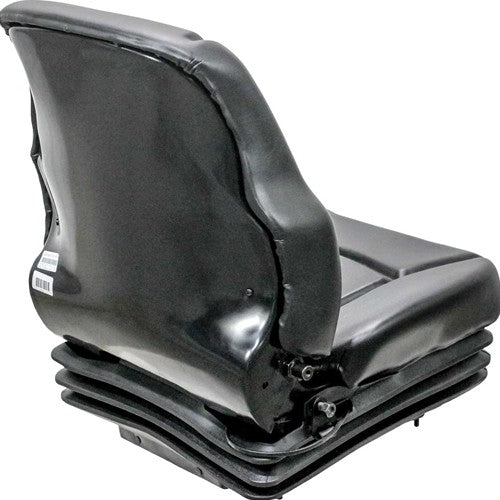 Bobcat M Series Skid Steer Replacement Seat & Mechanical Suspension - Fits Various Models - Black Vinyl