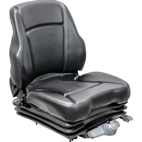 Bobcat M Series Skid Steer Seat & Mechanical Suspension - Fits Various Models - Black Vinyl