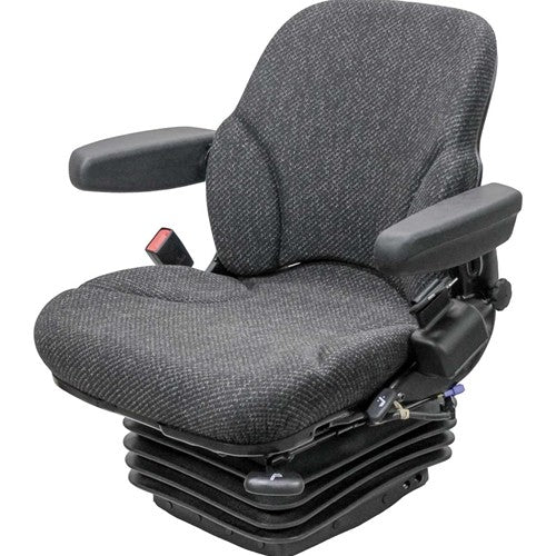 Caterpillar Wheel Loader Replacement Seat & Air Suspension - Fits Various Models - Gray Cloth