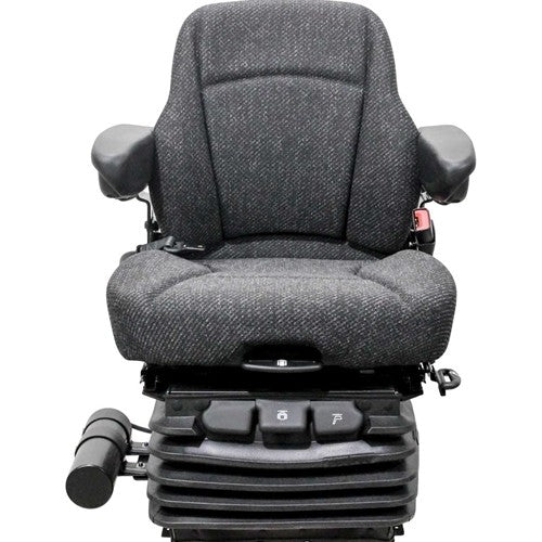 Ford/New Holland T, TG and TJ Series Tractor Seat & Air Suspension - Fits Various Models - Gray Cloth