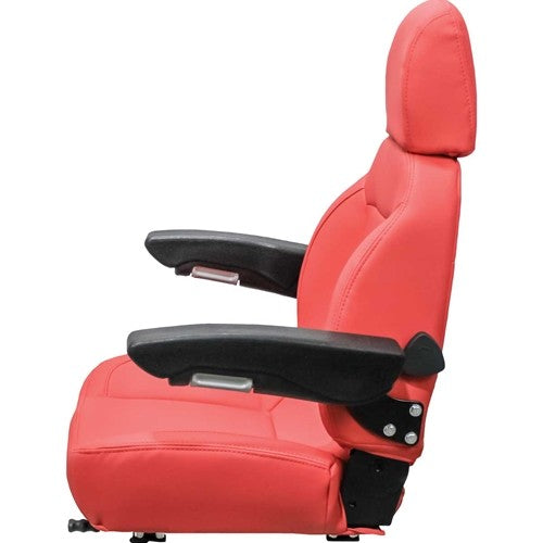 Case Excavator Replacement Seat Assembly - Fits Various Models - Red Vinyl