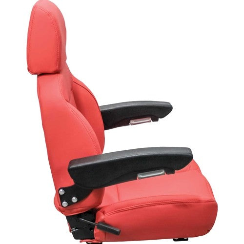 Gehl Telehandler Replacement Seat Assembly - Fits Various Models - Red Vinyl