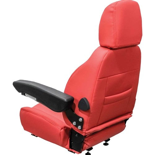 Takeuchi Excavator Seat Assembly - Fits Various Models - Red Vinyl