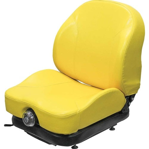 John Deere Lawn Mower Replacement Seat & Mechanical Suspension - Fits Various Models - Yellow Vinyl