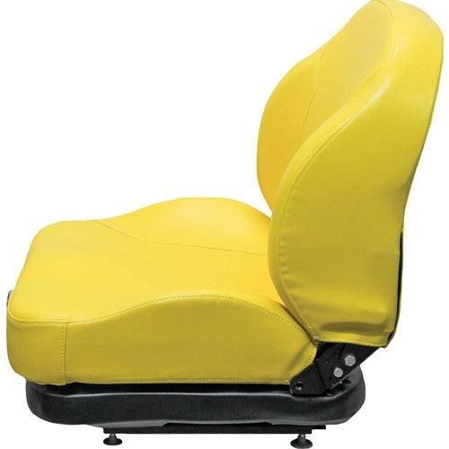 John Deere Lawn Mower Replacement Seat & Mechanical Suspension - Fits Various Models - Yellow Vinyl