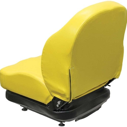 John Deere Lawn Mower Replacement Seat & Mechanical Suspension - Fits Various Models - Yellow Vinyl