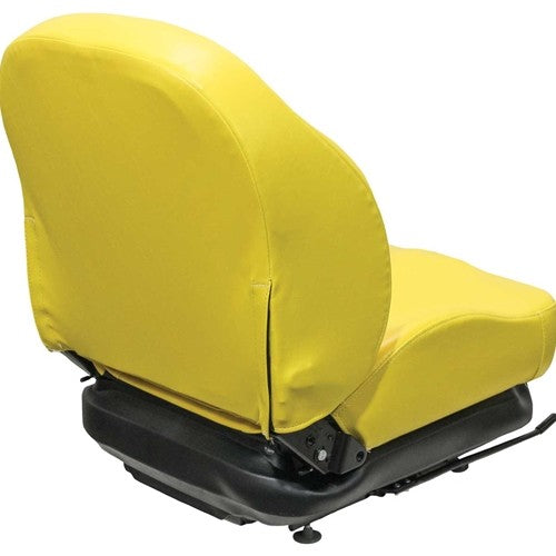 John Deere Lawn Mower Replacement Seat & Mechanical Suspension - Fits Various Models - Yellow Vinyl