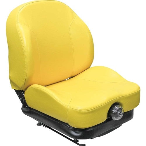 John Deere Lawn Mower Replacement Seat & Mechanical Suspension - Fits Various Models - Yellow Vinyl