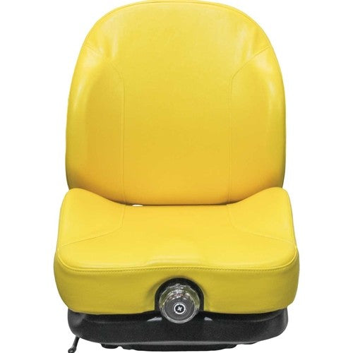 John Deere Lawn Mower Replacement Seat & Mechanical Suspension - Fits Various Models - Yellow Vinyl