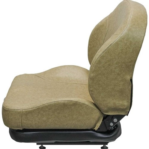 John Deere Lawn Mower Replacement Seat & Mechanical Suspension - Fits Various Models - Tan Vinyl