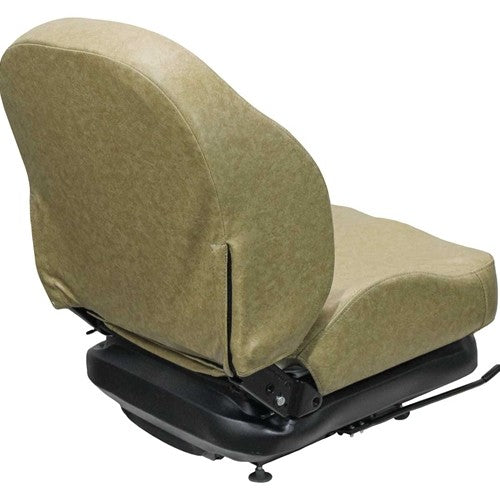 John Deere Lawn Mower Replacement Seat & Mechanical Suspension - Fits Various Models - Tan Vinyl