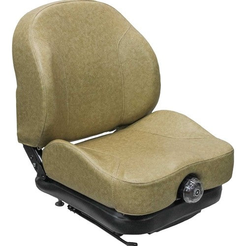 John Deere Lawn Mower Replacement Seat & Mechanical Suspension - Fits Various Models - Tan Vinyl