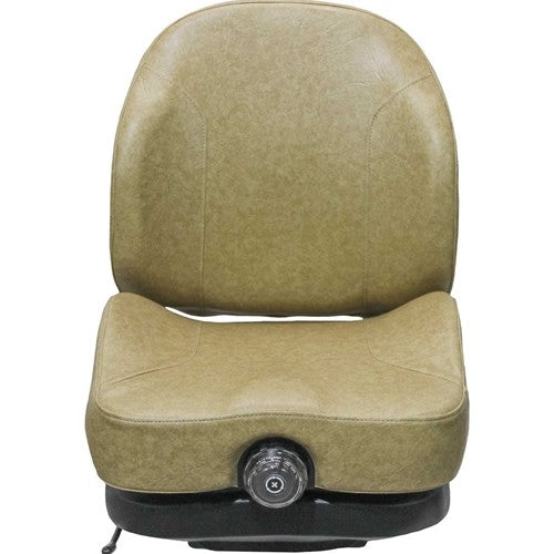 John Deere Lawn Mower Replacement Seat & Mechanical Suspension - Fits Various Models - Tan Vinyl