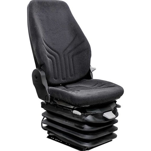 Volvo L20B & L25B Wheel Loader Replacement Seat & Air Suspension - Black/Gray Cloth