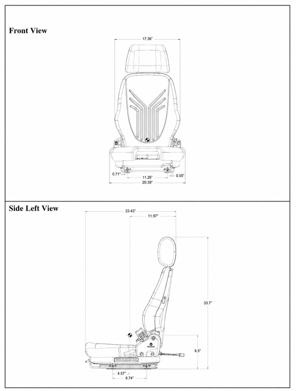 Multiple Application Seat & Mechanical Suspension - Black/Gray Cloth