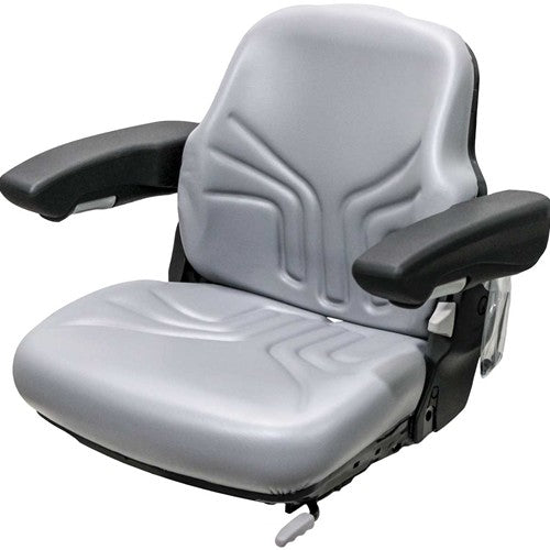 New Holland Wheel Loader Replacement Seat Assembly - Fits Various Models - Gray Vinyl