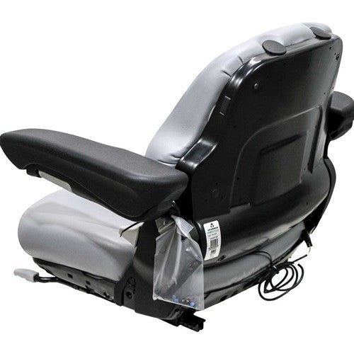 New Holland Wheel Loader Replacement Seat Assembly - Fits Various Models - Gray Vinyl