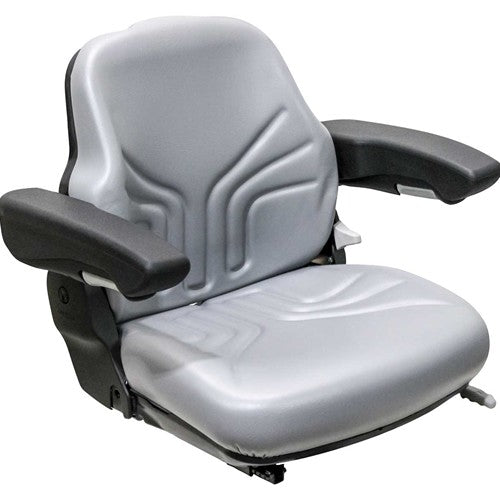 New Holland Wheel Loader Replacement Seat Assembly - Fits Various Models - Gray Vinyl