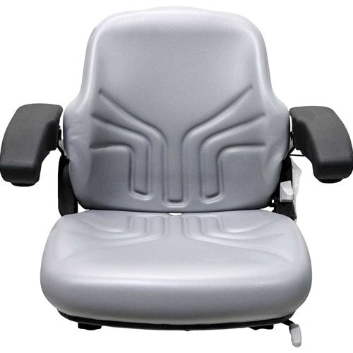 New Holland Wheel Loader Replacement Seat Assembly - Fits Various Models - Gray Vinyl