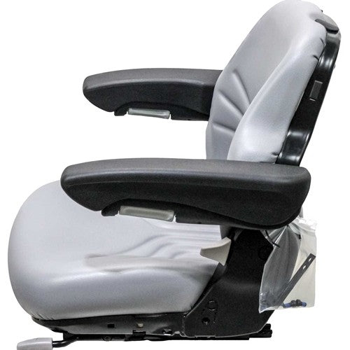 White Tractor Replacement Seat Assembly - Fits Various Models - Gray Vinyl