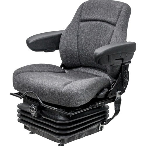 Caterpillar Articulated Dump Truck Replacement Seat & Mechanical Suspension Kit - Fits Various Models - Charcoal Gray Cloth