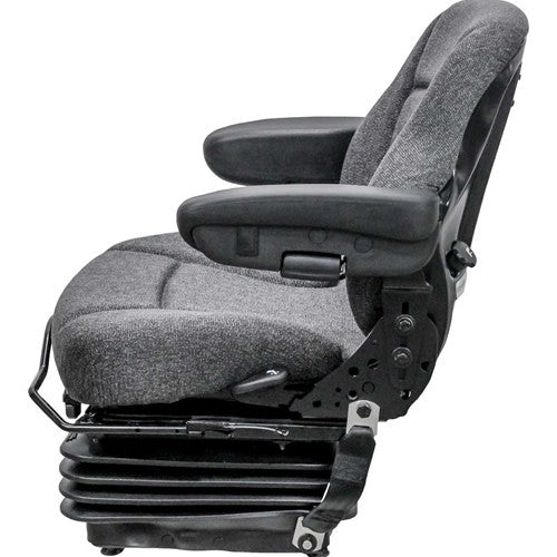 Caterpillar Articulated Dump Truck Replacement Seat & Mechanical Suspension Kit - Fits Various Models - Charcoal Gray Cloth