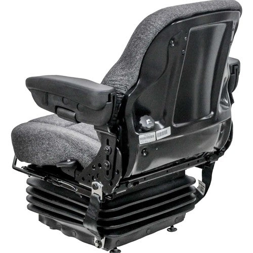 Caterpillar Articulated Dump Truck Replacement Seat & Mechanical Suspension Kit - Fits Various Models - Charcoal Gray Cloth