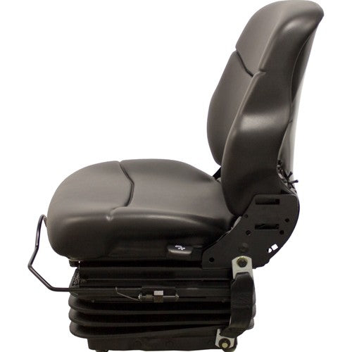 Caterpillar Excavator Replacement Seat & Mechanical Suspension Kit - Fits Various Models - Black Vinyl