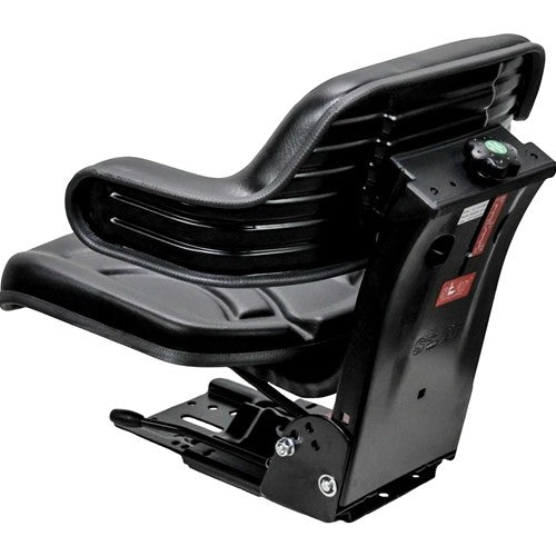 Case Tractor Replacement Utility Mechanical Suspension Seat Assembly - Fits Various Models - Black Vinyl