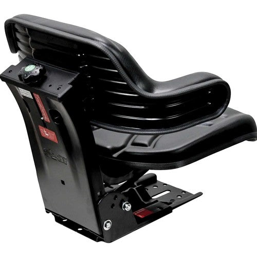 Case Tractor Replacement Utility Mechanical Suspension Seat Assembly - Fits Various Models - Black Vinyl