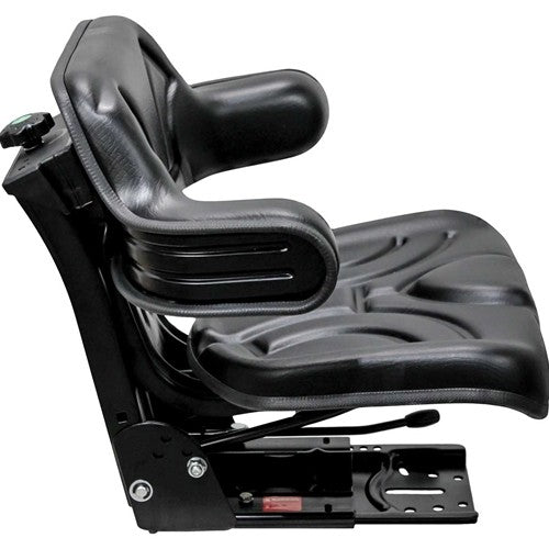 Case Tractor Replacement Utility Mechanical Suspension Seat Assembly - Fits Various Models - Black Vinyl