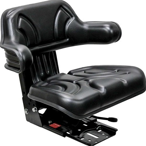 Case Tractor Replacement Utility Mechanical Suspension Seat Assembly - Fits Various Models - Black Vinyl