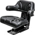 White Replacement Utility Mechanical Suspension Seat Assembly - Fits Various Models - Black Vinyl