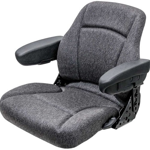 Case IH 5100-5200 Series Maxxum & 71-89 Series Magnum Tractor Replacement Seat Assembly - Fits Various Models - Charcoal Gray Cloth