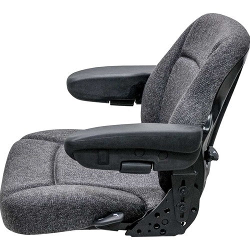 Case IH 5100-5200 Series Maxxum & 71-89 Series Magnum Tractor Replacement Seat Assembly - Fits Various Models - Charcoal Gray Cloth