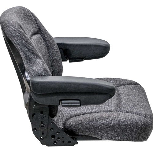 Case IH 5100-5200 Series Maxxum & 71-89 Series Magnum Tractor Replacement Seat Assembly - Fits Various Models - Charcoal Gray Cloth