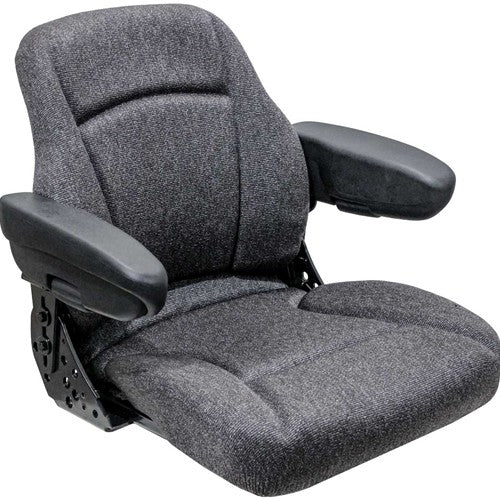 Case IH 5100-5200 Series Maxxum & 71-89 Series Magnum Tractor Replacement Seat Assembly - Fits Various Models - Charcoal Gray Cloth