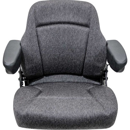 Case IH 5100-5200 Series Maxxum & 71-89 Series Magnum Tractor Replacement Seat Assembly - Fits Various Models - Charcoal Gray Cloth