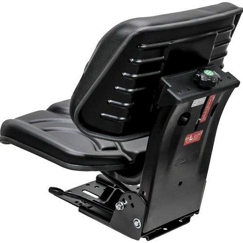 Case Tractor Replacement Utility Mechanical Suspension Seat Assembly - Fits Various Models - Black Vinyl