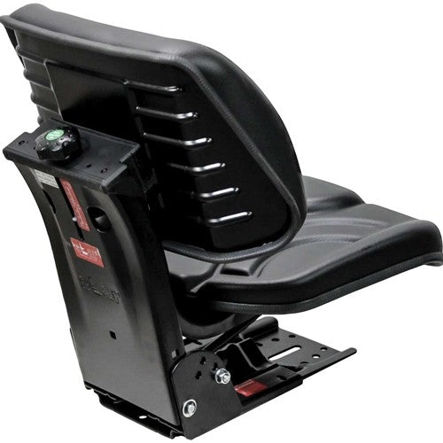 Case Tractor Replacement Utility Mechanical Suspension Seat Assembly - Fits Various Models - Black Vinyl