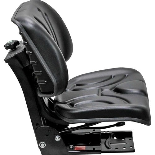 Case Tractor Replacement Utility Mechanical Suspension Seat Assembly - Fits Various Models - Black Vinyl