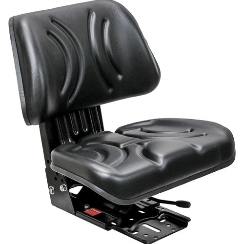 Case Tractor Replacement Utility Mechanical Suspension Seat Assembly - Fits Various Models - Black Vinyl