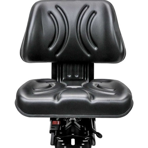 Case Tractor Replacement Utility Mechanical Suspension Seat Assembly - Fits Various Models - Black Vinyl