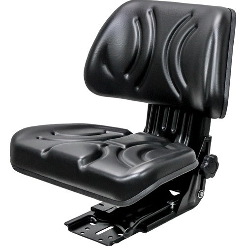 Komatsu Mini Excavator Replacement Mechanical Semi-Suspension Seat Assembly - Black Vinyl