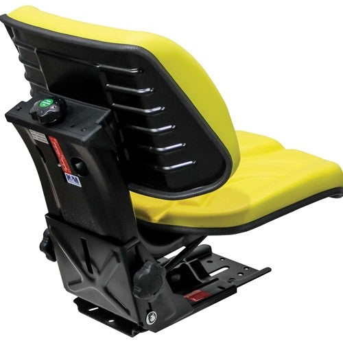 Caterpillar Mini Excavator Replacement Mechanical Semi-Suspension Seat Assembly - Yellow Vinyl