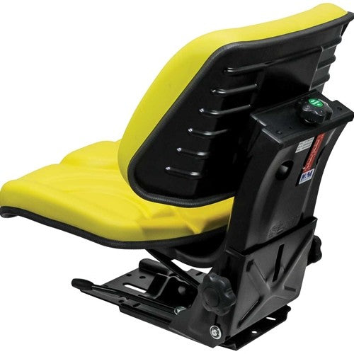 Komatsu Mini Excavator Replacement Mechanical Semi-Suspension Seat Assembly - Yellow Vinyl