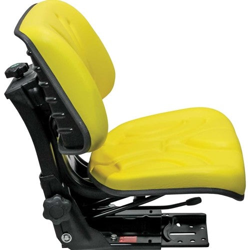 Komatsu Mini Excavator Replacement Mechanical Semi-Suspension Seat Assembly - Yellow Vinyl