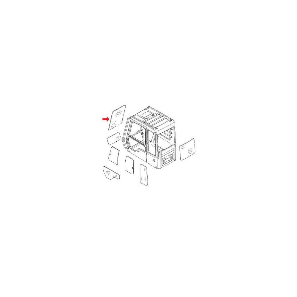 Volvo 15108848 Excavator 1/2" Polycarbonate (Untinted) Upper Front Window Replacement Cab Glass