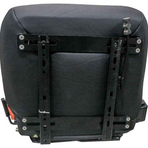 Deutz-Allis Tractor Replacement Seat Assembly - Fits Various Models - Black/Silver/Orange Vinyl